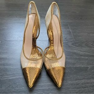 Bronze/Clear Zara closed toe heels